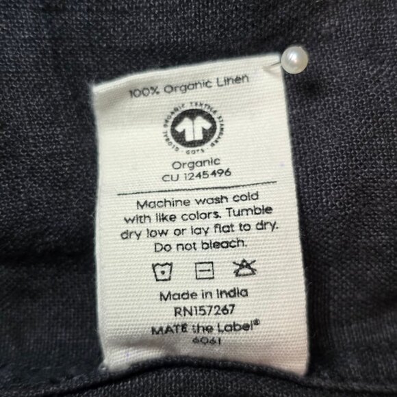 Mate the Label Organic Linen Oversized Button Down Black M - Picture 11 of 11